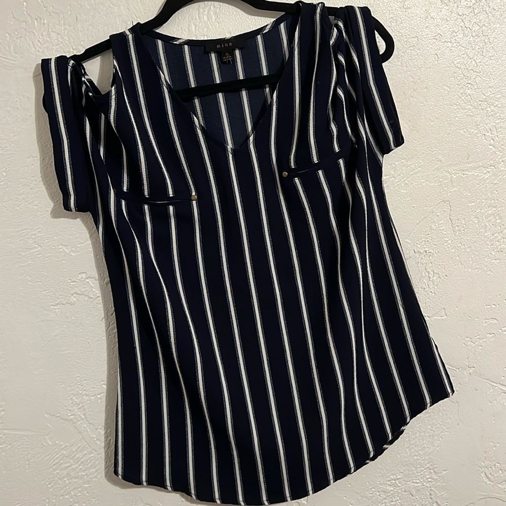 Mine Cold Shoulder Short Sleeve Blouse Top